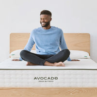 Avocado Green Mattress Firm with Male model