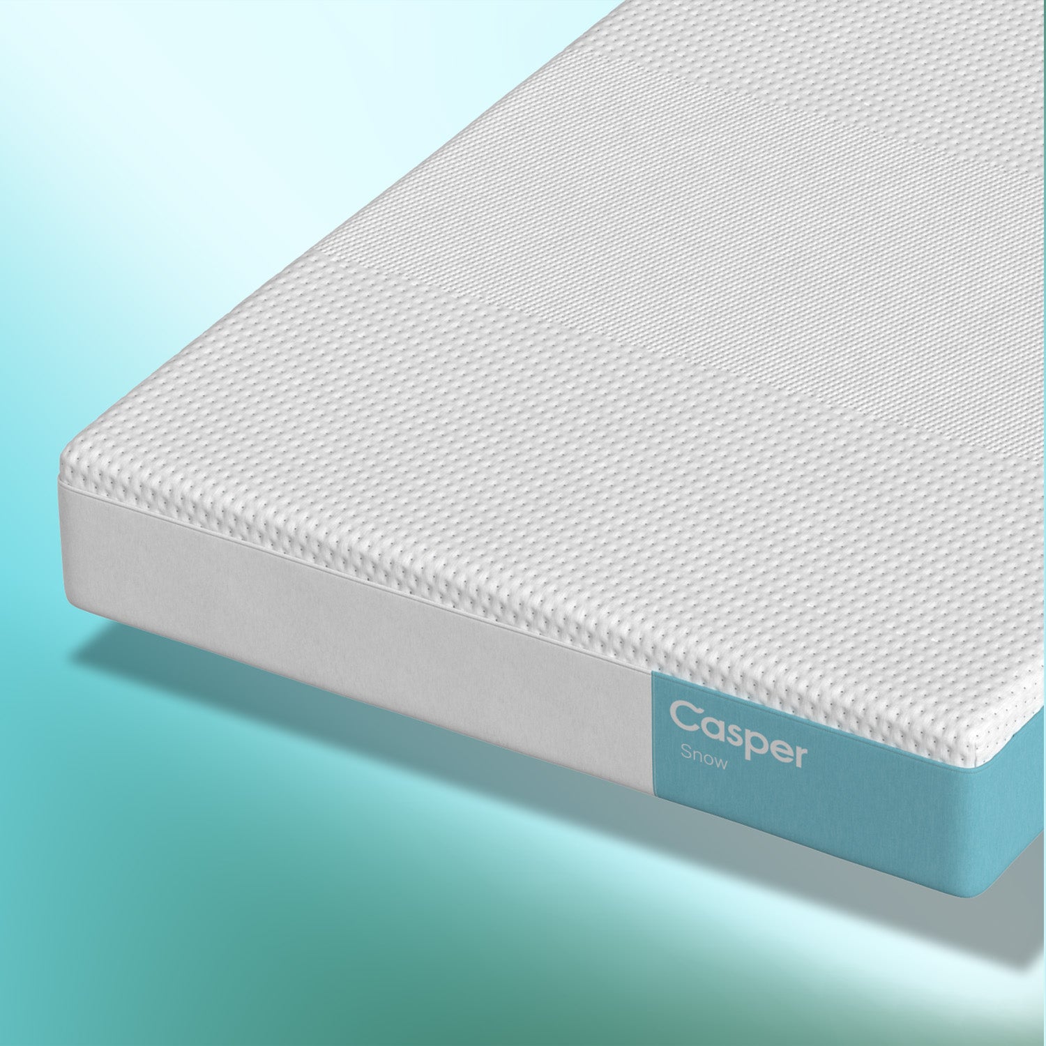 Casper Snow Hybrid Mattress against blue and white background