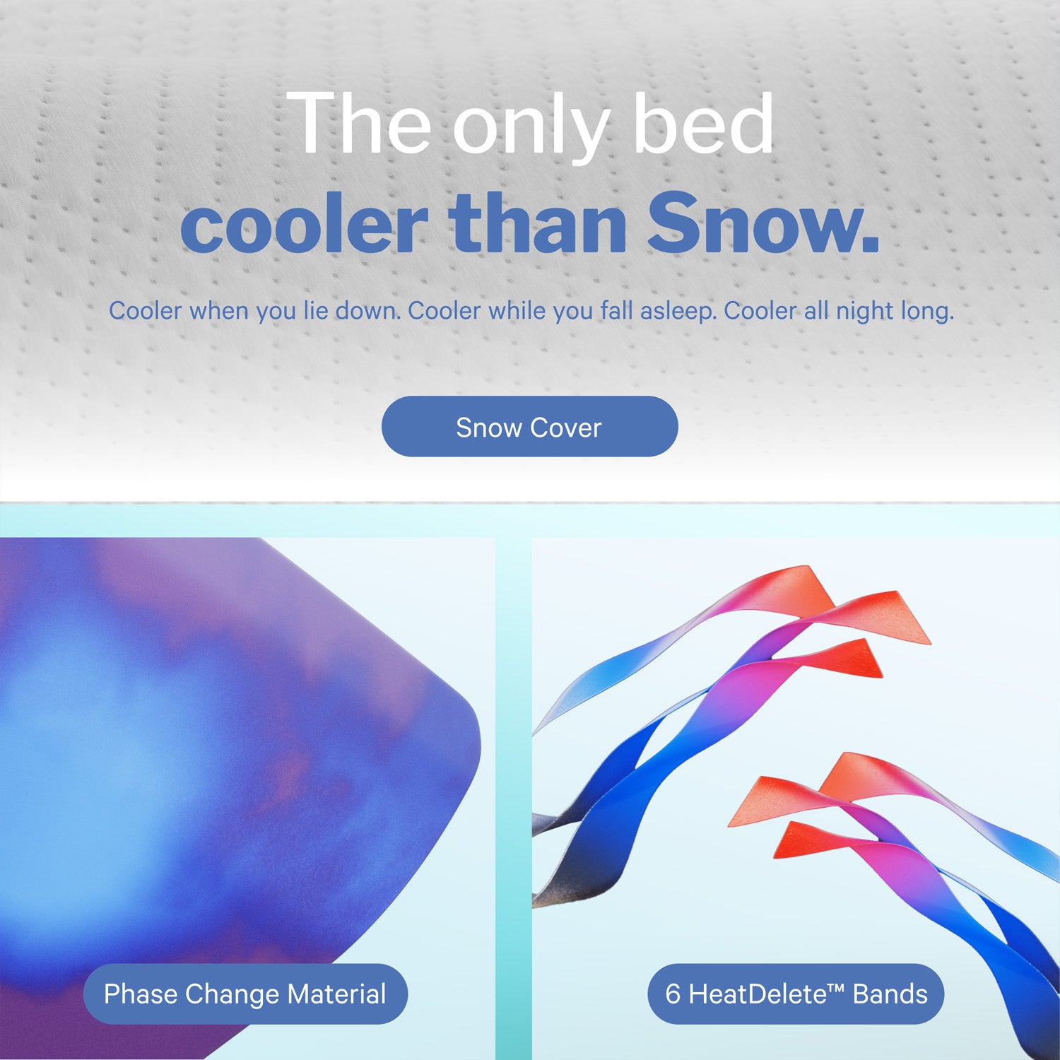 Casper Snow Max Cooling Hybrid Mattress "the only bed cooler than snow"
