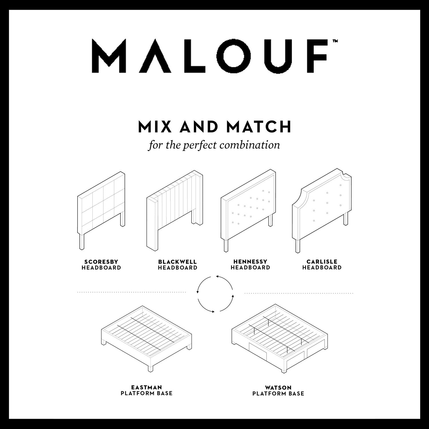 Malouf Eastman Platform Bed Base