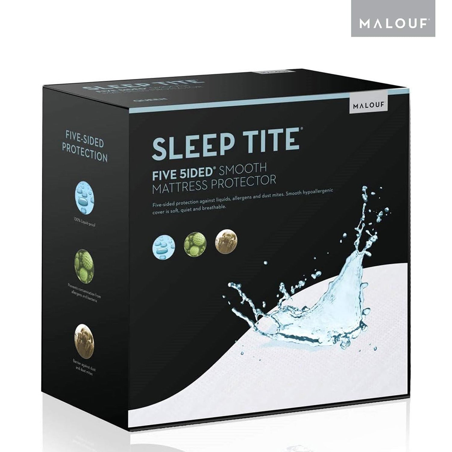 Malouf Sleeptite Five Sided® Smooth Mattress Protector