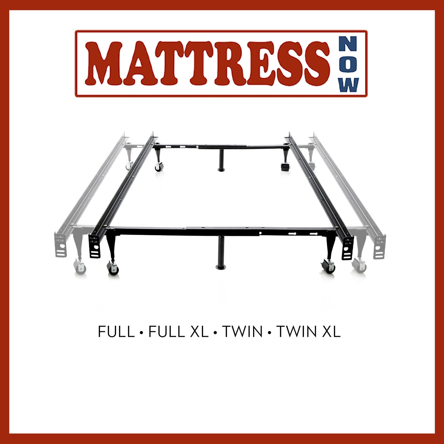 Mattress Now® Twin-Full Bed Frame with Headboard Attachment